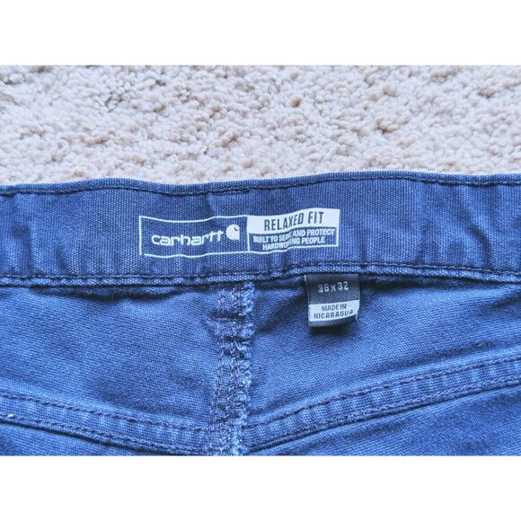 Carhartt Men's FR Rugged Flex Relaxed Fit Canvas Work Pants 36x32 Blue Utility - Picture 5 of 9